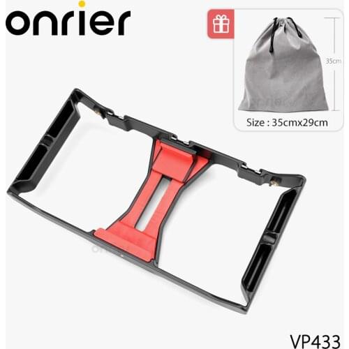 Onrier Handle Stabilizer Bracket Set with Hot-Shoe Mount Fill Light Take Vlog Live Broadcast for iphone Action Cameras