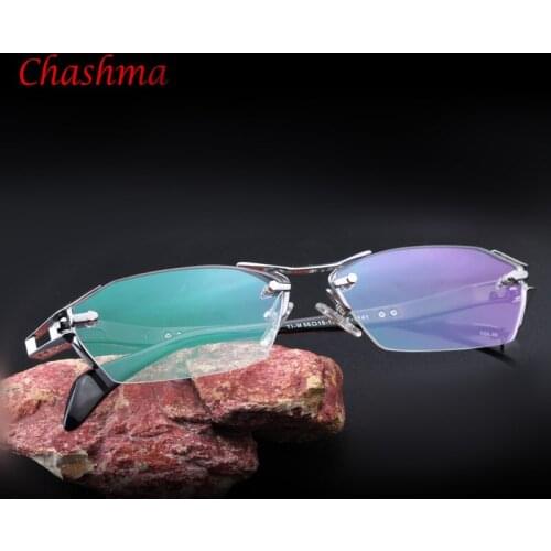 Brand New 100% Pure Titanium Rimless Eyeglasses Frames Men Myopia Optical Glasses Frame Prescription Eyewears oculos de grau