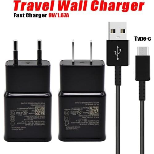 Origina Samsung Galaxy Charger For s9 S8 plus Fast Charging Adaptive Travel Adapter &Usb Type C Cable