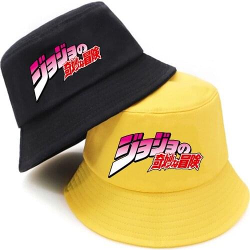 Anime JoJos Bizarre Adventure Bucket Hat Outdoor Fisherman Hats Summer Hip Hop Beach Sun Caps Streetwear bucket caps