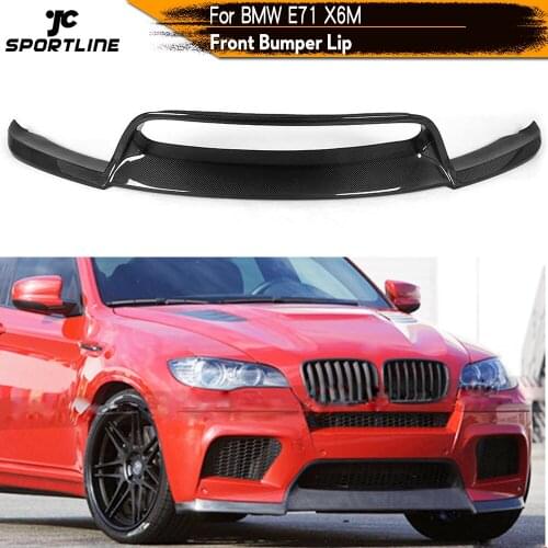 For BMW E71 X6M Bumper 2008 - 2013 Car Front Bumper Lip Spoiler Apron Splitters Carbon Fiber Twill Weave Straight Weave FRP