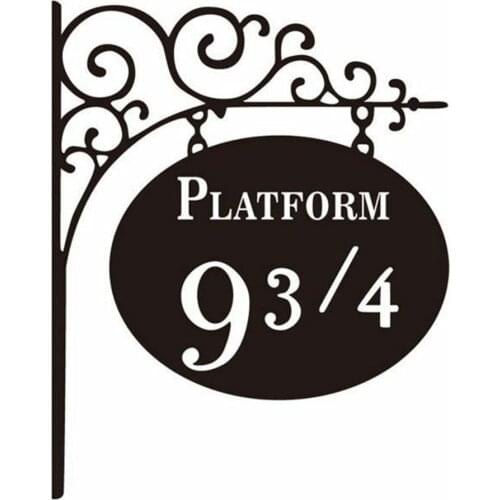 Platform 9 3/4 Art Self-adhesive Exquisite Carving Wall Stickers Black Pvc Stickers Home Furnishing Door Decoration