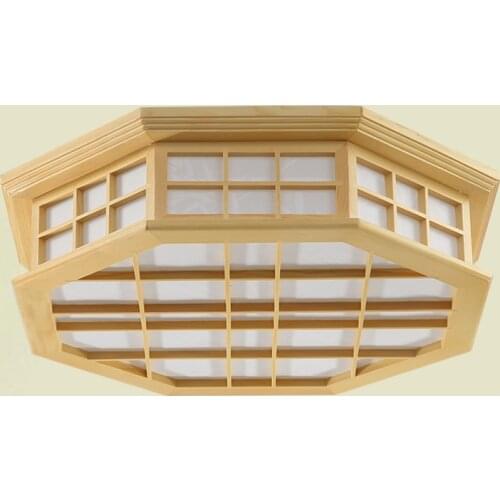 Simple Lighting Washitsu Tatami Decor Ceiling Lights Japanese Style Shoji Lamp Wood and Paper Restaurant Living Room Hallway