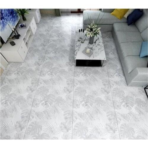 PVC plant leaf jazz white stone pattern brick non-slip waterproof self-adhesive 3D floor sticker tiles bathroom 3D wallpaper