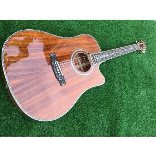 Cutaway acoustic guitar koa acoustic electric guitar handmade all real abalone single cut acoustic guitar free shipping acoustic