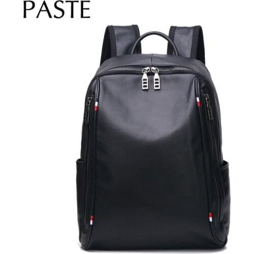 Top Layer Cow Leather Backpack Mens Genuine Real Cowhide Bagpack Bussiness 14 Inch Laptop Bag Waterproof Casual Man Travel Bag