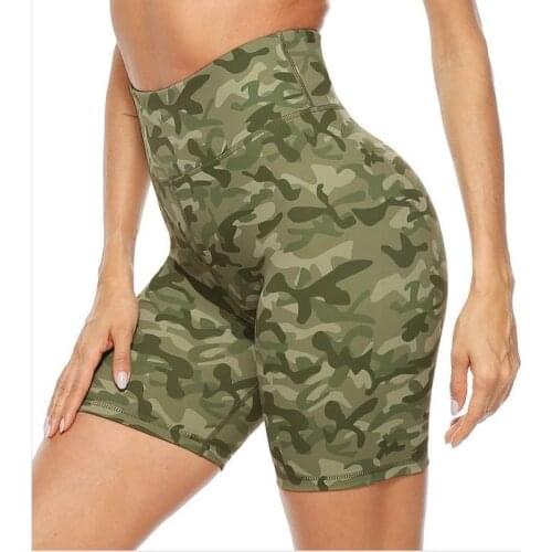 Camouflage High Waist Shorts Summer Fitness Push Up Shorts Women Tight Sports Gym Short Pants Workout Running