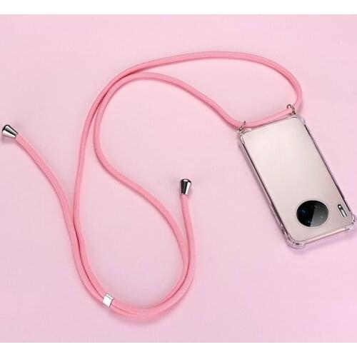 Luxury Lanyard Silicone Phone Case For Huawei Mate 30 20 10 P40 P30 P20 P10 Lite Pro Honor Ultra-thin Necklace Rope Cover Coque