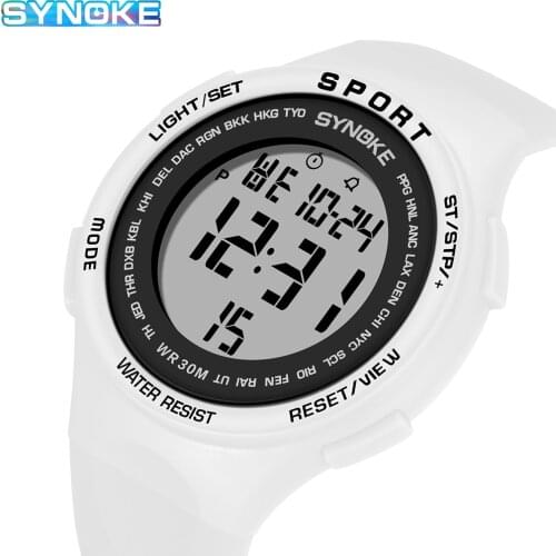 SYNOKE Sports Womens Watches Large Dial Ultralight Waterproof LED Watch Men Digital Watches Students Wristwatch Reloj Hombre