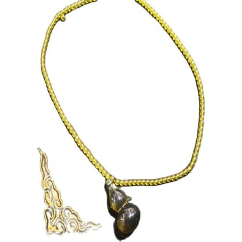 Old Hand carved amber beeswax Beads Necklace Noble temperament beads Necklac Gourd Pendant