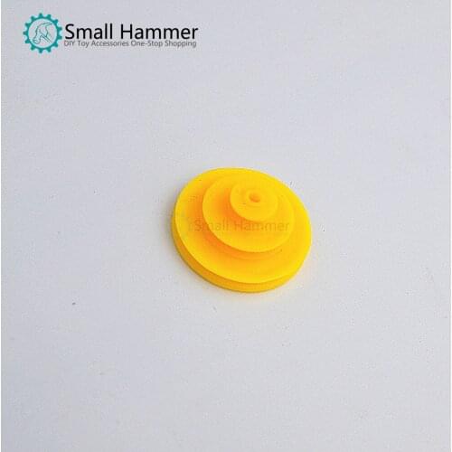 10pcs 27mm yellow plastic three-layer pulley variable hole pulley diy micro motor gearbox parts gear box accessory parts