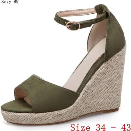 Women Platform High Heel Wedge Sandals Summer Shoes Woman High Heels Wedges Gladiator Sandals Plus Size 34- 40 41 42 43