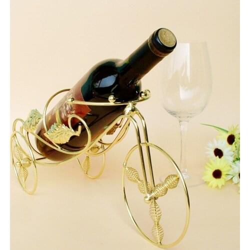 1PC 2 colors 2016 Iron spring wine rack European wine holder tricycle personality table ornaments and electroplating KI 2064