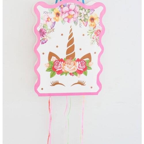 1pcs 29*40cm Cartoon Unicorn Paper Folding Pinata Kids Happy Birthday Party Toy Game supplies gift bag