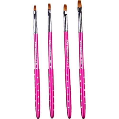 High quality 1PC SBA-312Flat Korean synthetic hair chrome plated ferrule nail art cosmetic makeup brush for a manicure