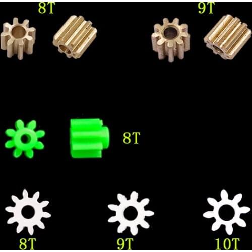 10/30/40Pcs 4WD Motor Gear Plastic/Copper Gear 1/1.4/2mm Motor Shaft Pinion 7T/8T/9T/10T Spare Parts for DIY RC Models