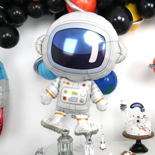 10/30/50pcs Astronaut Party Balloons Robot Helium Aluminum Balloon Theme Birthday Party Decor Kids Boys Toys 4D Ball Supplies