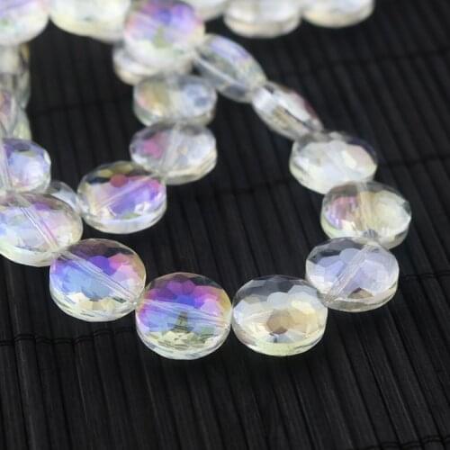 10pcs14x8MM Faceted Crystal Beads White AB Rondelle Faceted Crystal Beads Charm Crystal Decoration Free Shipping