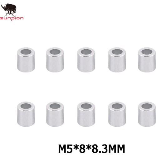 10PCS M5*8.3mm Openbuilds Aluminium Spacer V-slot Isolation Column Separate Pillar Quarantine Bore 3D Printer Parts