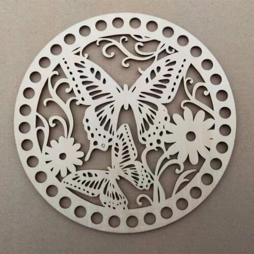 10pcs Hot sale Wooden Butterfly Base Knitting Crochet Bottom