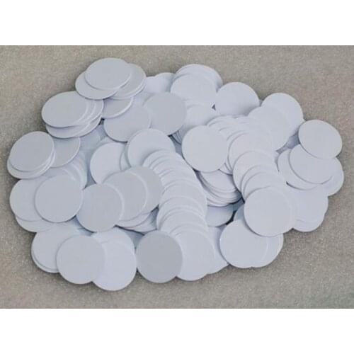 100pcs Waterproof Diameter 30mm13.56MHz IC RFID Tag PVC Coin Card Compatible with M1 S50