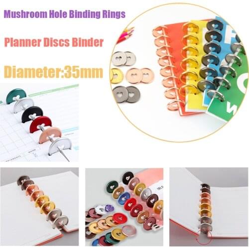 11pcs 35mm Mushroom Hole Binding Buckle Planner Binder Discs Notebook Disc Binding Rings Notebook Accessories Office Supplies