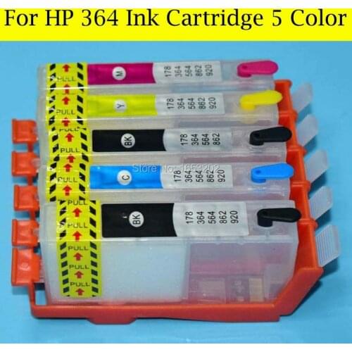 5 Pieces For HP 364 364XL HP364 Refill Ink Cartridge For HP Photosmart BCN503B1 CQ140B CN503B CD743A CQ521B Printer Plotter