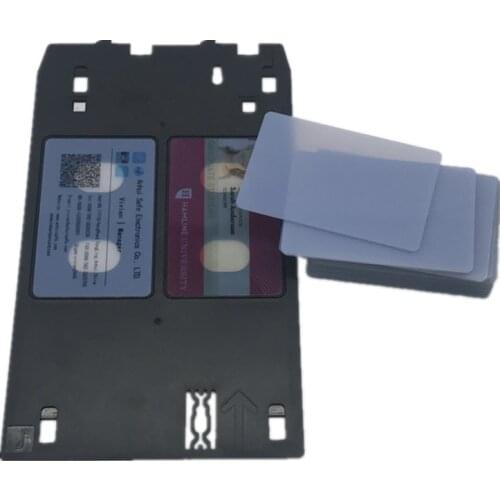 50pcs/lot Blank glossy Transparent Plastic Inkjet PVC ID Card+1pc ID Card Tray for Canon 7510 7520 7540 7550 7570 inkjet printer