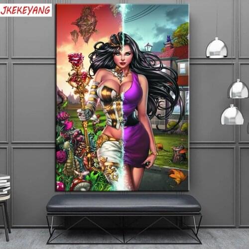 5D DIY square/round Diamond painting Pretty magic woman Cross Stitch Diamond Embroidery Pattern Rhinestone J3151