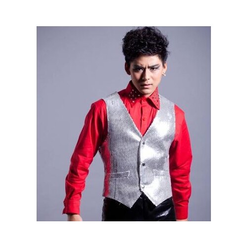 England 2020 Silver Glossy Singer stage mens vest men brand roupas masculinas sexy tank 1 camisetas regatas 3XL Customizable