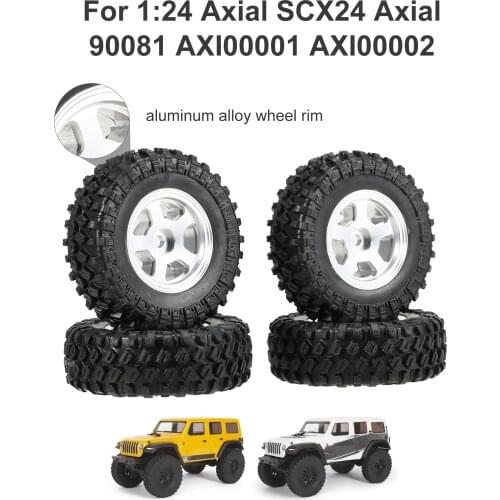 AUSTAR 4PCS 30*15mm Aluminum Alloy Wheel Rim for 1/24 RC Off-road Car for Axial SCX24 Axial 90081 AXI00001 AXI00002 RC Parts