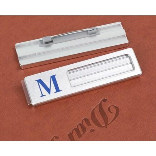 Free shipping 20pcs/lot customized logo name badge; metal name plate; name holder; badge holder nb17