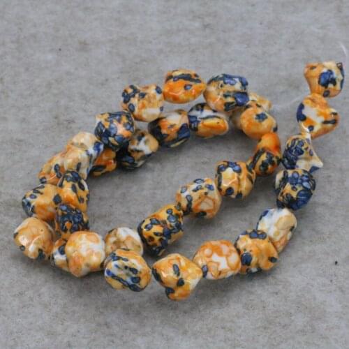 Irregular yellow Riverstones loose beads 8-12mm 15 inches 2 piece/lot DIY women jewelry making design