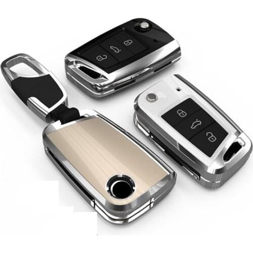 3 Buttons Car Key Case For SEAT Leon Ibiza CUPTRA For Skoda Octavia Combi Key Cover Holder For Volkswagen Polo 2016 Golf 7 MK7