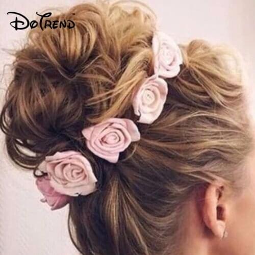 Girls Flower Headband Rose Floral Headbands Girls Kids Boutique Elastic Flower Headwear Hair Bands Accessories 2019 New