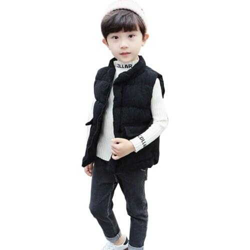 2021 Autumn Girls Vest Winter Boys Thicken Warm Waistcoat Kids Outerwear Vest Children Teens Cotton Jackets Vest For 2-6 Years