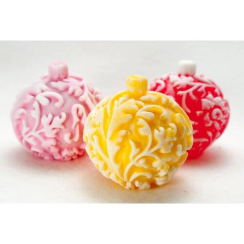 Ball on the Christmas tree forest Christmas toy candle mould silicone soap mold doll christmas gifts cake decorating mold