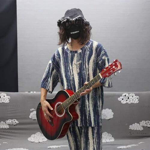 Korean design gradient T-shirt for men and women thin personalized trend short sleeve T-shirt net red Chinese style ink and wash