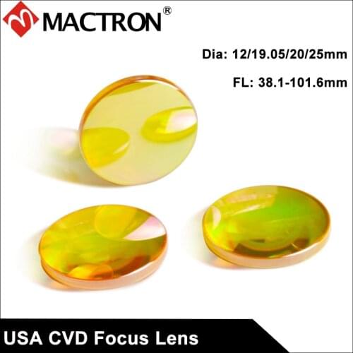 USA Import CVD ZnSe 19.05mm Dia CO2 Laser Focusing Lens 38.1, 50.8, 63.5, 76, 101mm For Laser Cutting Machine