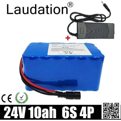 Laudation DC 24V 10000mah Li-ion Battery 25.2V 10AH Motor Wheelchair Lithium ion Battery 250W Electric Bicycle Without Charger