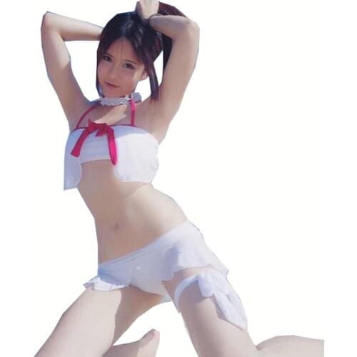 2017 Anime Sword Art Online Yuuki Asuna SAO Summer style Bikini Swimsuit Cosplay Costume