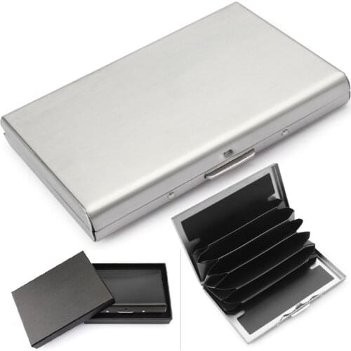 Fashion RFID Blocking Credit Card ID Holder Slim Money Men Travel Wallet Stainless Steel Wallets