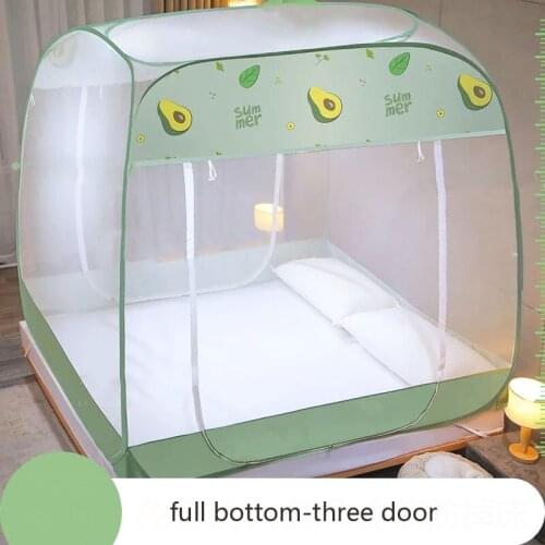 New Cartoon Printed Mosquito Nets Big Space Full Bottom 3 Door Anti-Mosquito Bed Tent Children Anti-Fall Yurt Mosquito Canopy