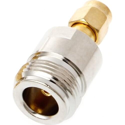 N Female Jack to SMA Male Plug RF Coax Adapter Convertor Straight Nickel Plated