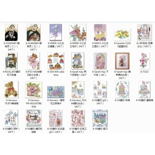 Lovely girls babies series 10 cross stitch package flower aida 18ct 14ct 11ct black cloth people kit embroidery
