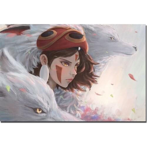 Princess Mononoke Wallpaper Wall Art Poster Unframed Canvas Painting Wall Pictures Print For Living Room