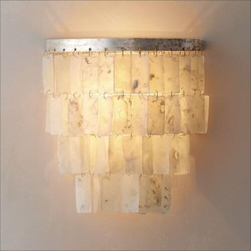 White shell wall lamp Mediterranean bedroom decorative lamps fresh Princess Room art wall lamp bar lighting wall light ZA920445