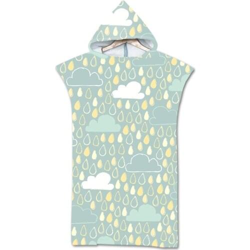 New Marine geometry Towel Adult Microfiber Dressing Robe Hooded Bath Towel Swimming Surfing Beachwear