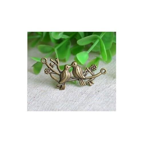Wholesale 5pcs DIY Zakka Hand Made Birds Connector Antique Bronze Metal Charms DIY Jewelry Craft Accessories ZN-89