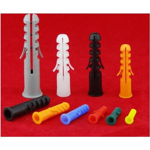 Freeshipping expand nail wall plug plastic anchor 4x20 5x25 6x30 7x35 8x40 10x50 12x60mm